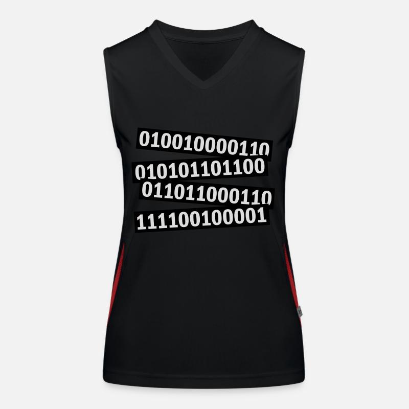 Binary Code Program Language Women's Functional Contrast Tank Top
