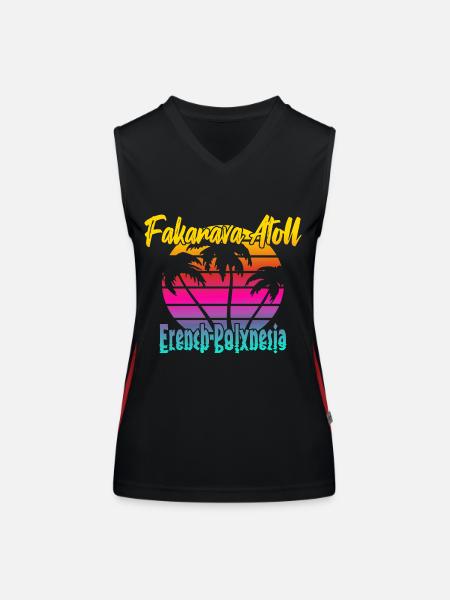 Fakarava Atoll - Women's Functional Contrast Tank Top - black/red - Front