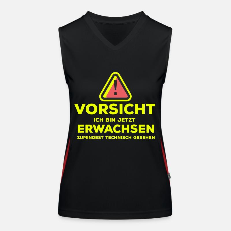 Vorsicht ich bin jetzt Erwachsen... Funktionelles Kontrast-Tank Top für Frauen
