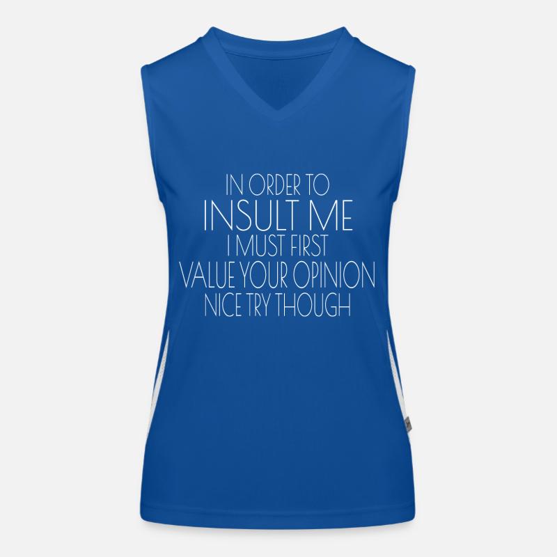 Statement - I am not interested in your opinion Funktionelles Kontrast-Tank Top für Frauen