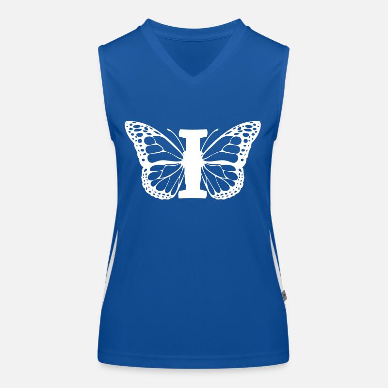 Buchstabe I Schmetterling Funktionelles Kontrast-Tank Top für Frauen