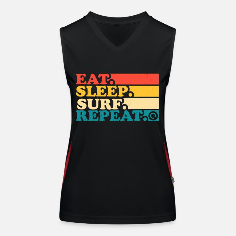 Eat Sleep Surf Repeat Women's Functional Contrast Tank Top