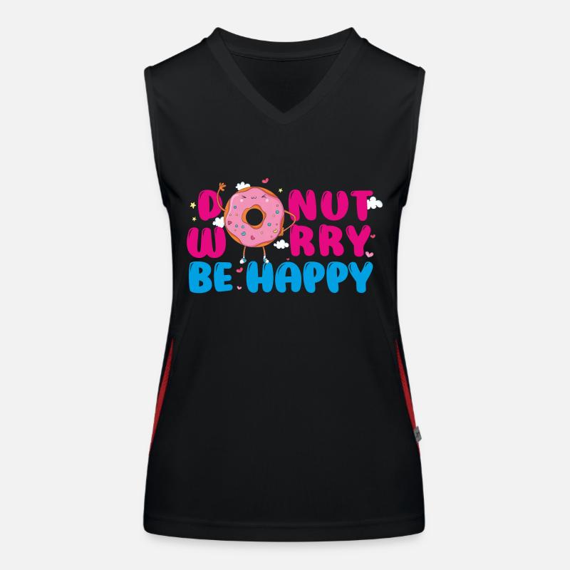 DONUT WORRY Women's Functional Contrast Tank Top