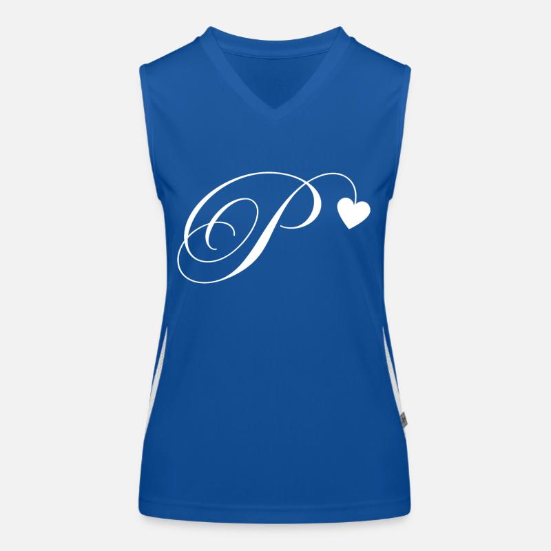 Buchstabe p Herz Kalligraphie Funktionelles Kontrast-Tank Top für Frauen