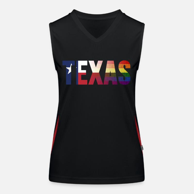 Conception du drapeau arc-en-ciel du Texas pour Proud LGBT + Débardeur respirant contrasté Femme