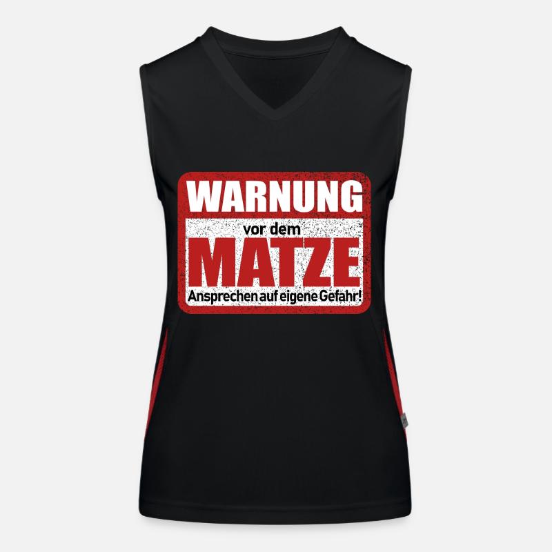 Matze Name Lustiges Warnschild Funktionelles Kontrast-Tank Top für Frauen