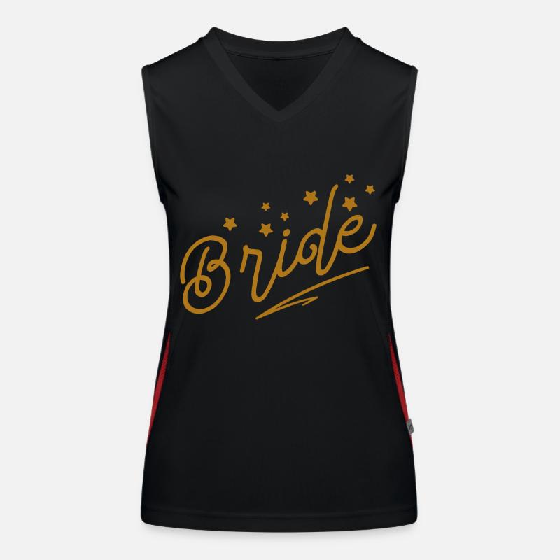 Sposa in eleganti lettere dorate stelle minimaliste Top sportivo da donna in contrasto cromatico