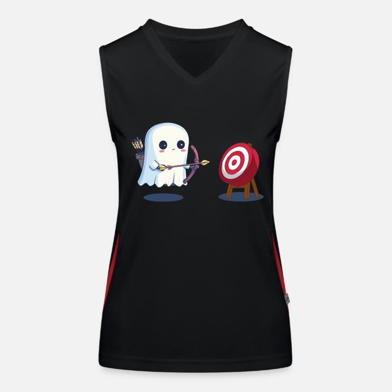 Geist Bogenschütze Kostüm Halloween Funktionelles Kontrast-Tank Top für Frauen