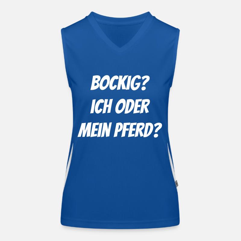 Bockig? Ich oder mein Pferd? Funktionelles Kontrast-Tank Top für Frauen