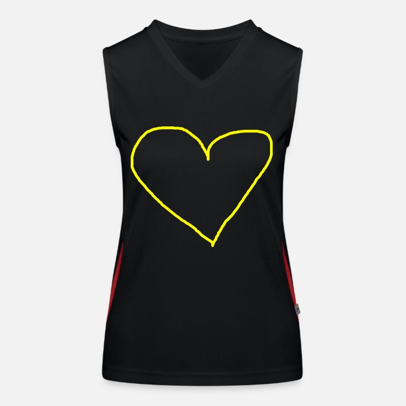 Herz gelb Herzchen Geschenkidee Funktionelles Kontrast-Tank Top für Frauen