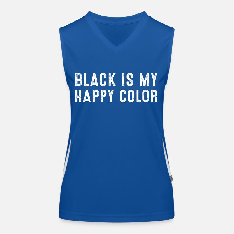Black Is My Happy Color Statement for Bold Souls Women's Functional Contrast Tank Top