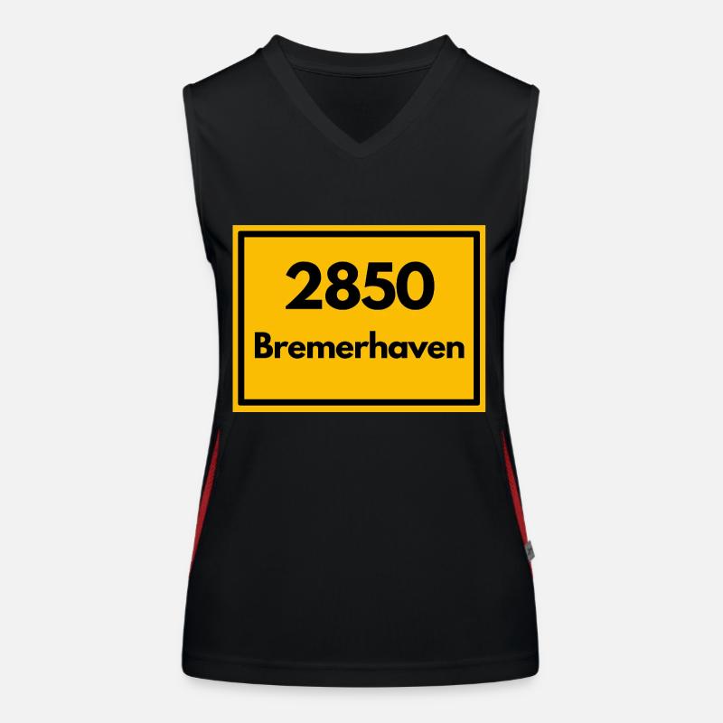 Place sign - then old postcode 2850 BREMERHAVEN Women's Functional Contrast Tank Top