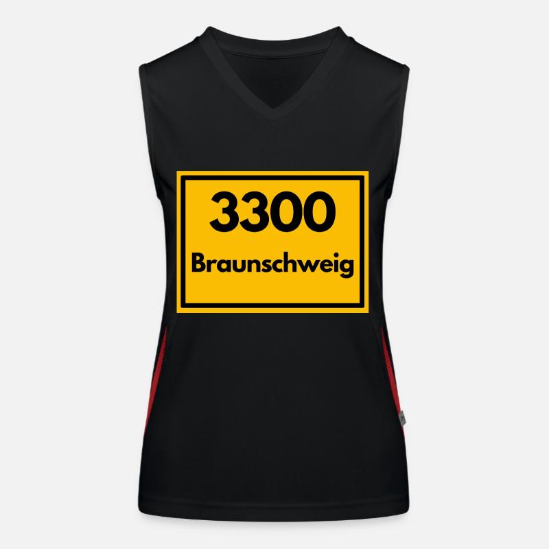 Town sign - then old zip code 3300 BRAUNSCHWEIG Women's Functional Contrast Tank Top