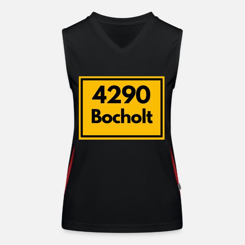 Panneau de la ville - puis rétro ancien code postal 4290 BOCHOLT Débardeur respirant contrasté Femme