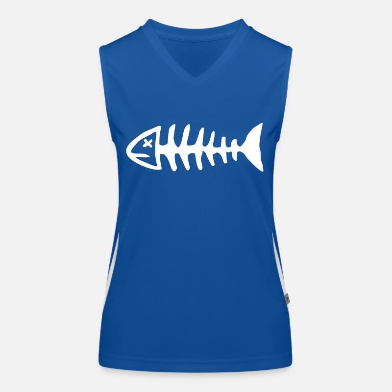 Fischskelett 2 Funktionelles Kontrast-Tank Top für Frauen