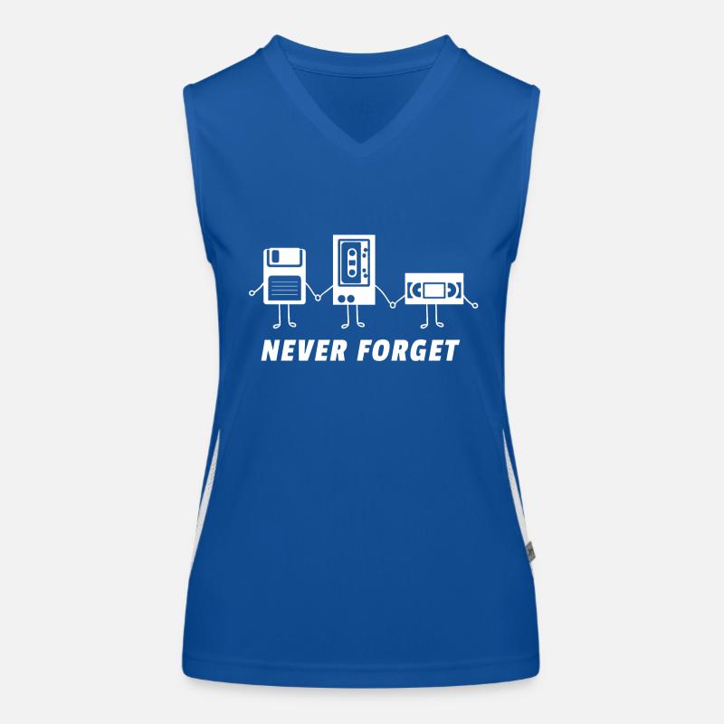 Never forget Cassette Cassette Recorder Floppy Disks Women's Functional Contrast Tank Top