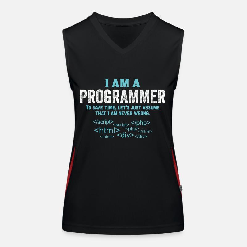 I Am A Programmer... - Women's Functional Contrast Tank Top - black/red