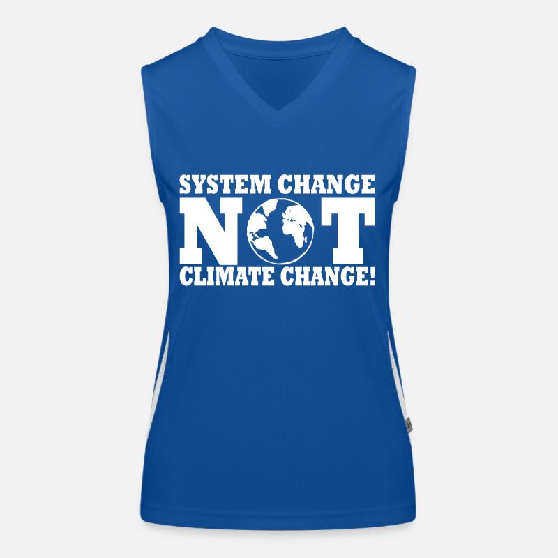 system change not climate change Women's Functional Contrast Tank Top