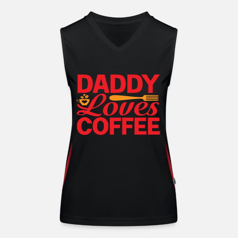 Daddy loves Coffee - Women's Functional Contrast Tank Top - black/red