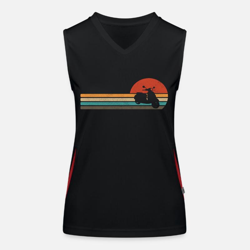 Motorroller Retro Moped Funktionelles Kontrast-Tank Top für Frauen