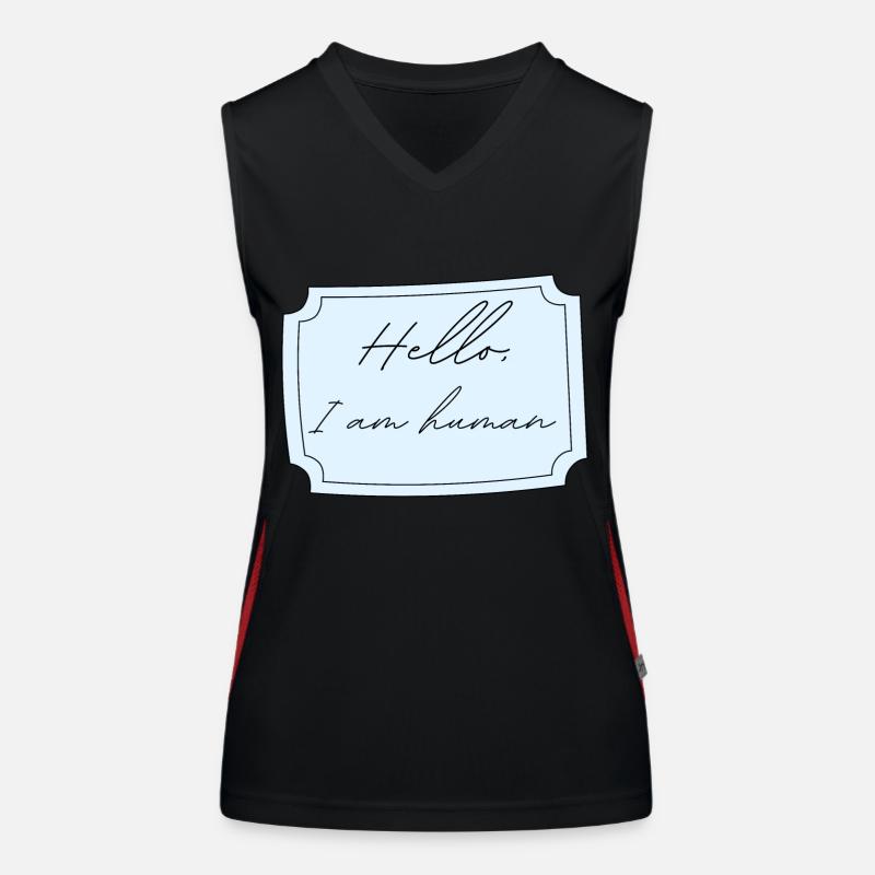 Ich bin ein Mensch | Lustige Geburtsgeschenkidee Funktionelles Kontrast-Tank Top für Frauen