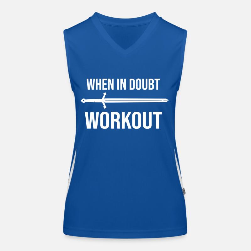 When in doubt workout motto in white Women's Functional Contrast Tank Top