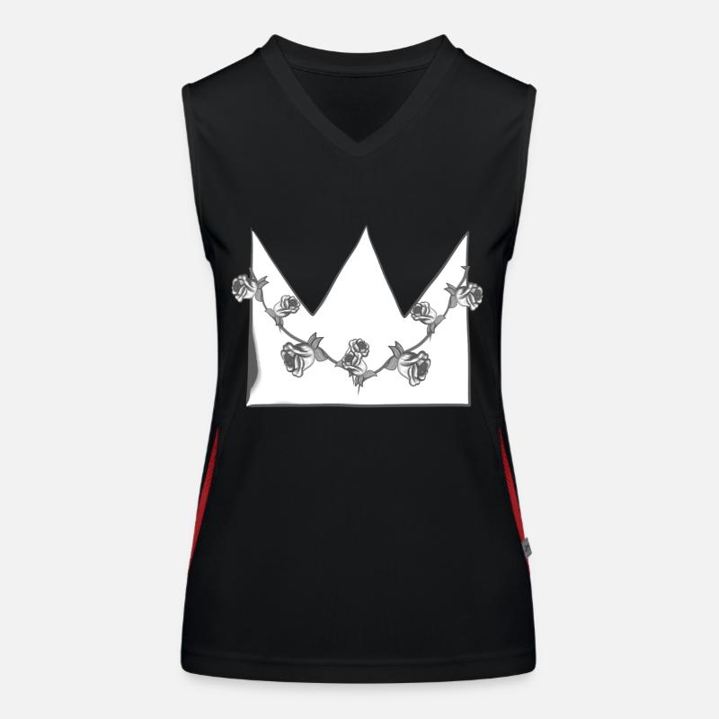 graue krone rosen blumen symbol form Funktionelles Kontrast-Tank Top für Frauen