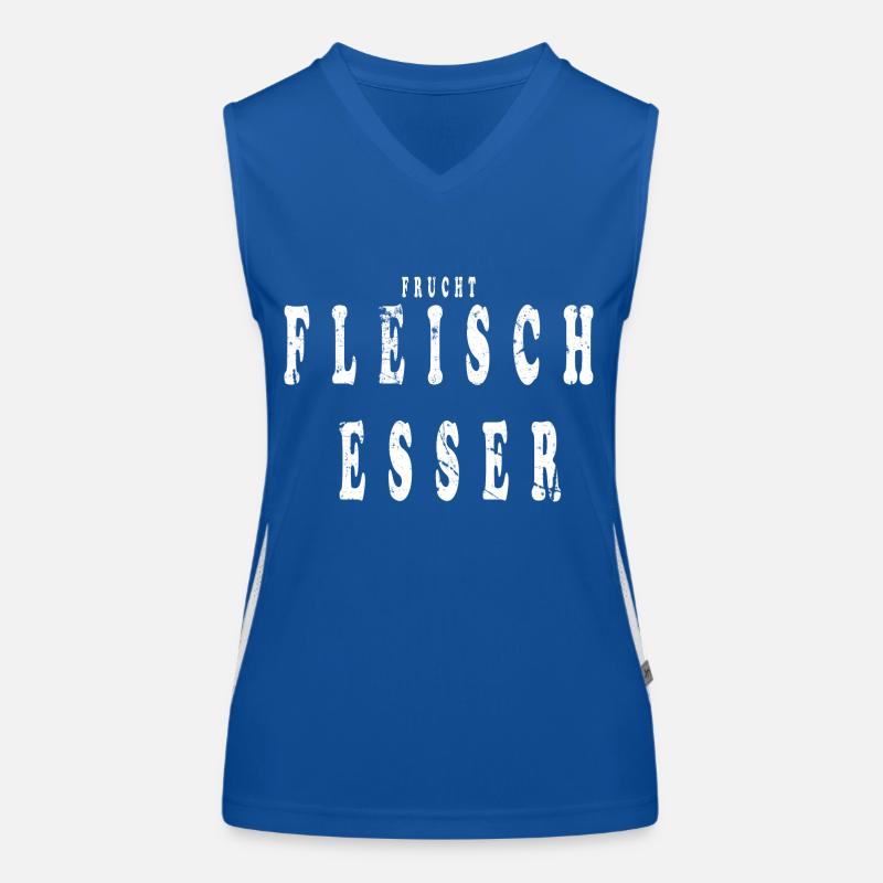 Fruchtfleischesser Vegan Fun Spruch Funktionelles Kontrast-Tank Top für Frauen
