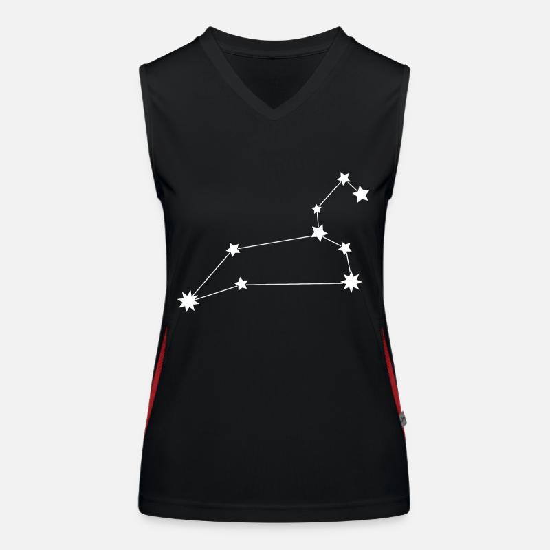 Zodiac sign Leo - Women's Functional Contrast Tank Top - black/red