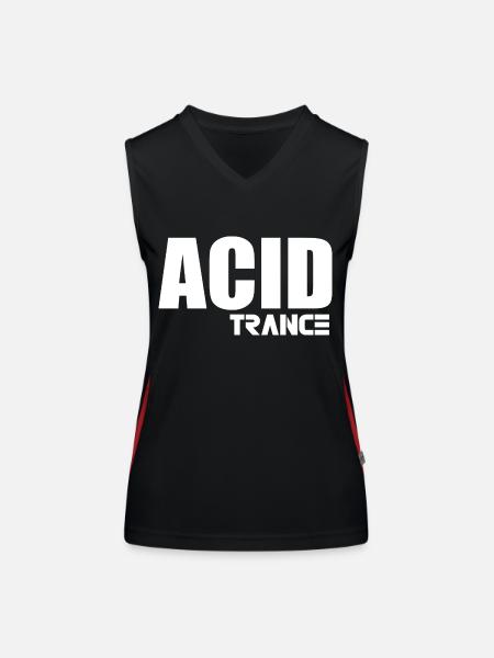 Transe acide - Débardeur respirant contrasté Femme - noir/rouge - Devant