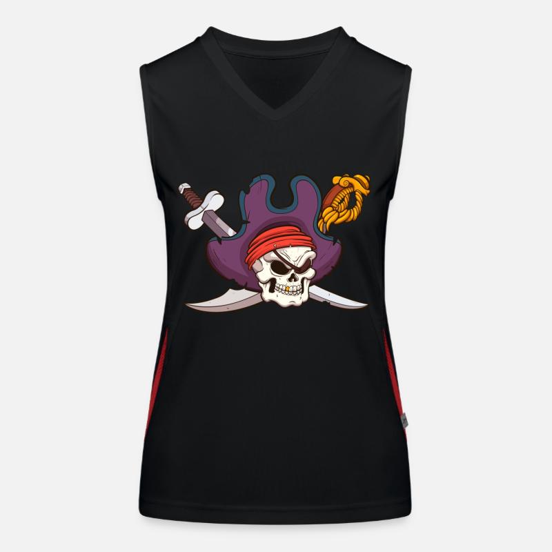 Crâne de pirate Débardeur respirant contrasté Femme
