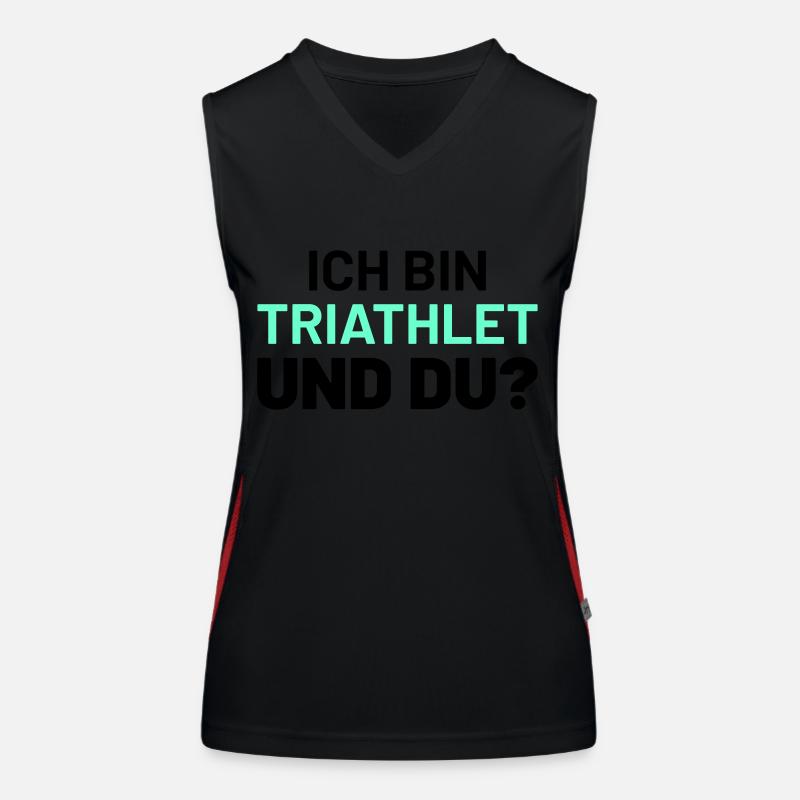 ich bin triathlet und du Funktionelles Kontrast-Tank Top für Frauen