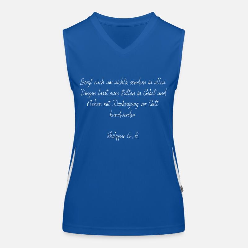 Bibelvers - Philipper 4,6 Funktionelles Kontrast-Tank Top für Frauen