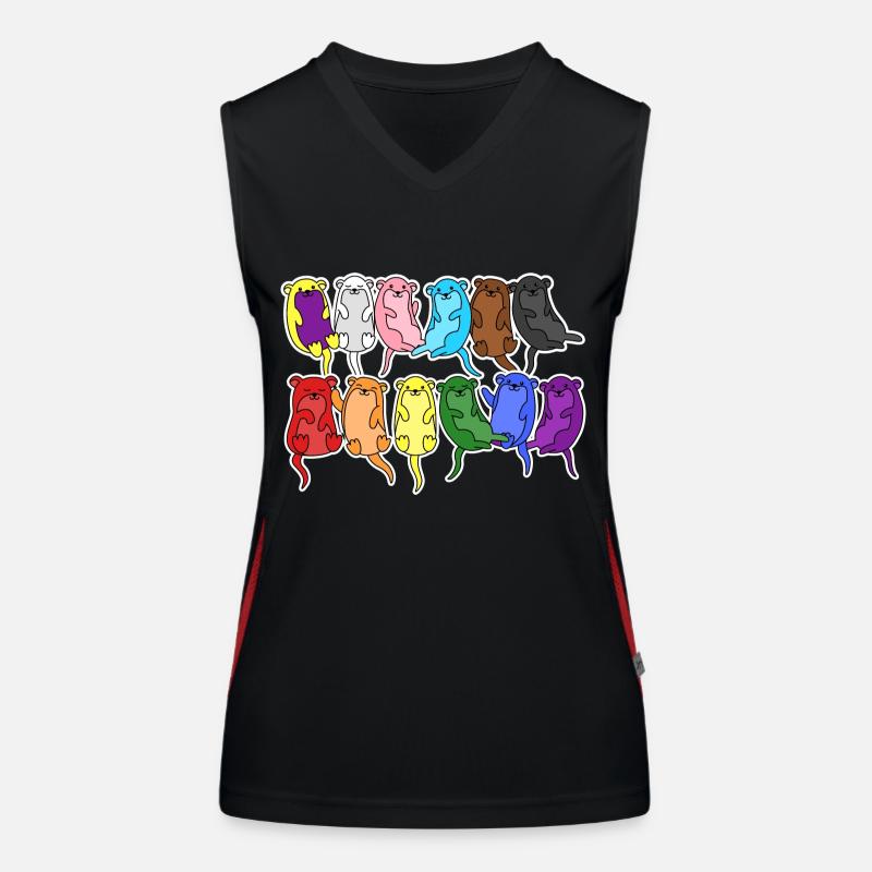 Pride Progress Flagge Otter Gleichberechtigung Funktionelles Kontrast-Tank Top für Frauen