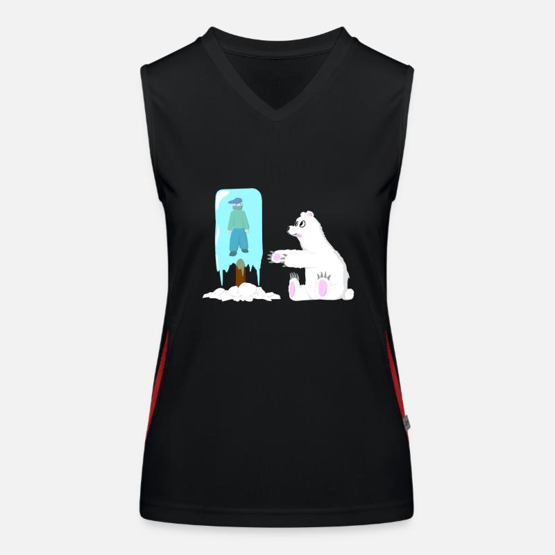 Polar bear snack Women's Functional Contrast Tank Top