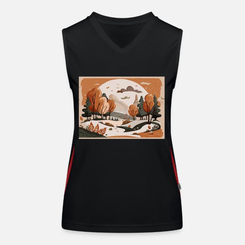 Flowing River (Fall Collection #3) Women's Functional Contrast Tank Top