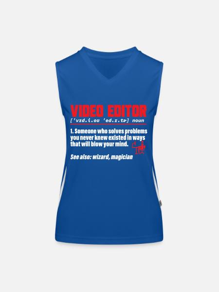 Video Editor Filmmaker Videographer - Women's Functional Contrast Tank Top - royal/white - Front