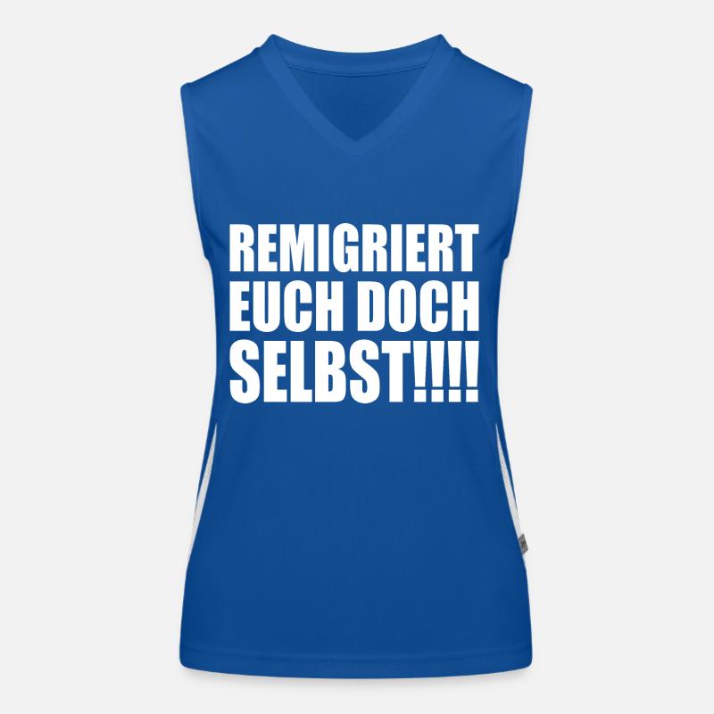 remigriert euch doch selbst Funktionelles Kontrast-Tank Top für Frauen