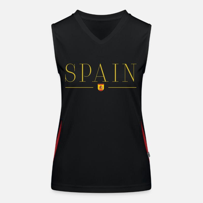 Ich liebe Spanien, Eleganz Stil Design T-Shirt Funktionelles Kontrast-Tank Top für Frauen