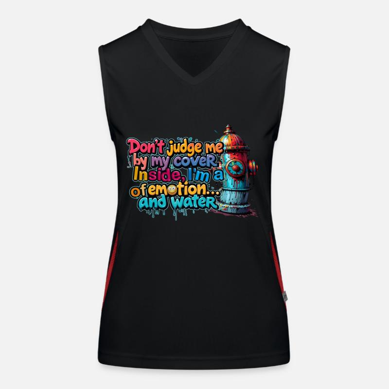 Ich bin eine Quelle der Emotionen und des Wassers Funktionelles Kontrast-Tank Top für Frauen