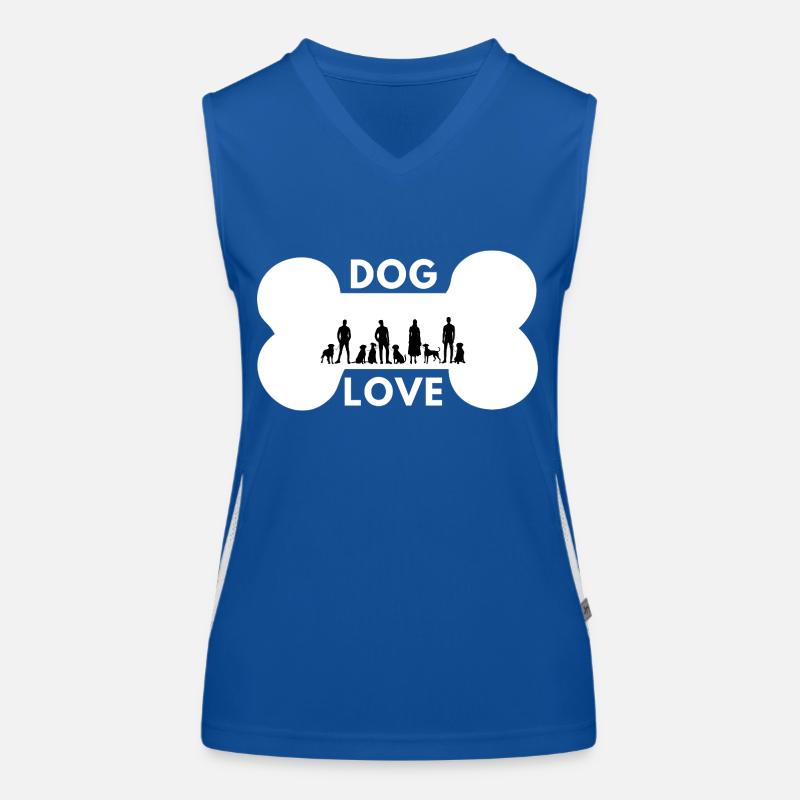 Hunde lieben Menschen (schwarzer Hintergrund) Funktionelles Kontrast-Tank Top für Frauen
