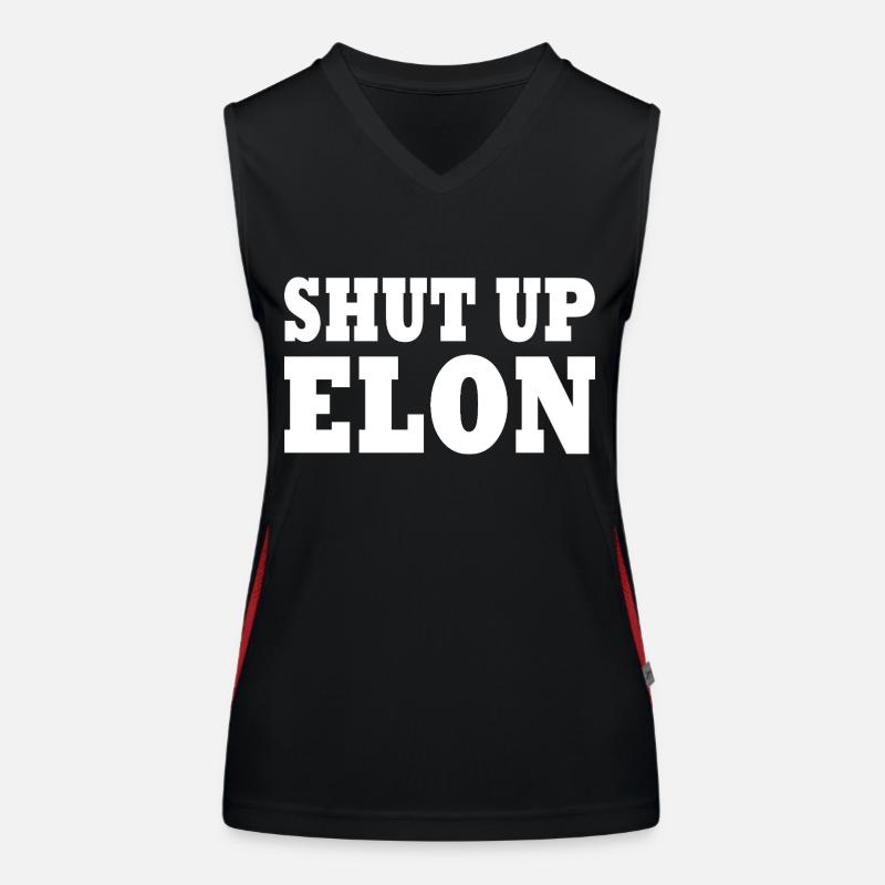 shut up elon Funktionelles Kontrast-Tank Top für Frauen