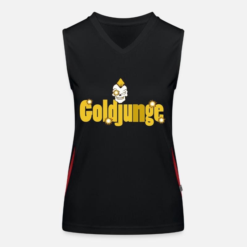 gold young Women's Functional Contrast Tank Top