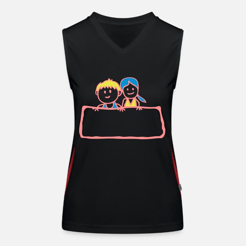 Zeichen-Panel Junge Mädchen Partei anniv Funktionelles Kontrast-Tank Top für Frauen