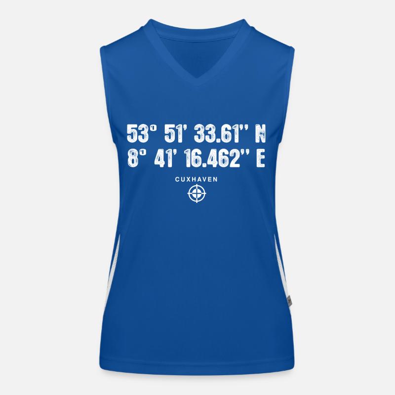 Gift Geocacher Coordinates Cuxhaven Women's Functional Contrast Tank Top