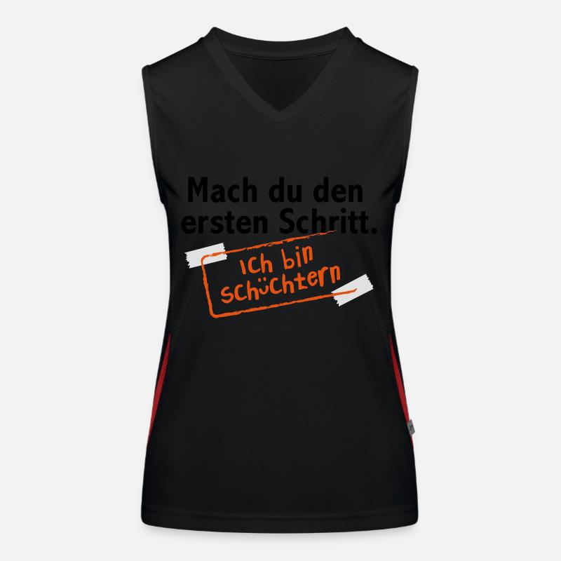 Mach du den ersten Schritt. Ich bin schüchtern Funktionelles Kontrast-Tank Top für Frauen