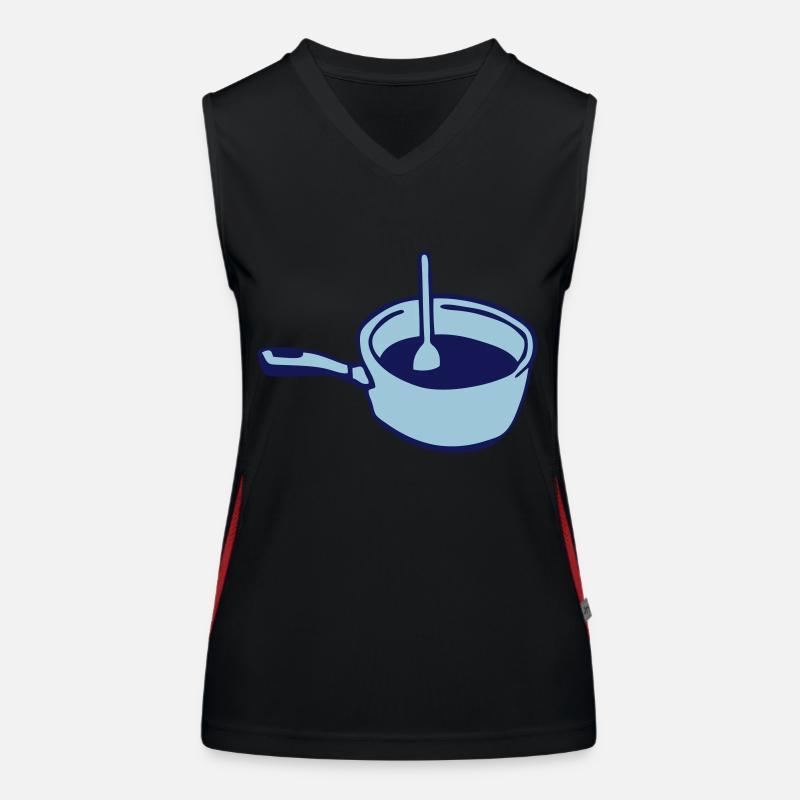 pan saucepan kitchen spoon chef Women's Functional Contrast Tank Top