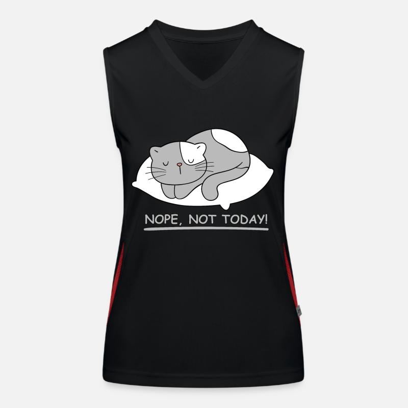 Sleeping cat: Not today! Women's Functional Contrast Tank Top