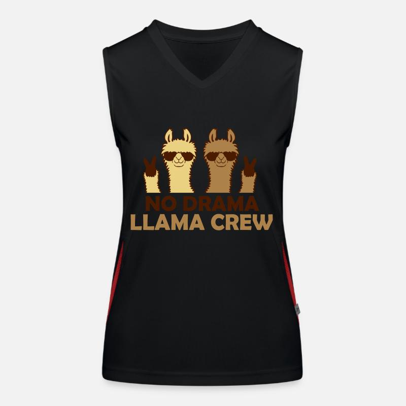 Crew No Drama Llama Funktionelles Kontrast-Tank Top für Frauen