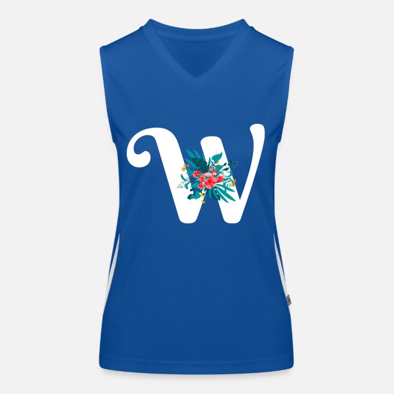 Buchstabe W geblüht Funktionelles Kontrast-Tank Top für Frauen